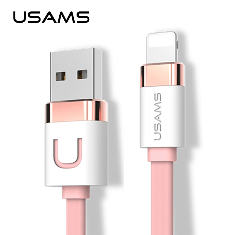 Для iphone 5 5S Usb кабель USAMS 1 м 3Ft сплава цинка 2.1A лапша usb-зарядное устройство