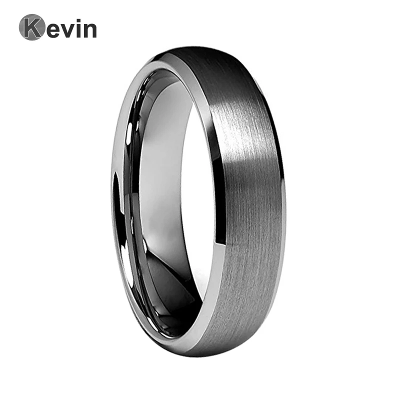 

6MM best seller tungsten ring with brushed and beveled finish tungsten men wedding band