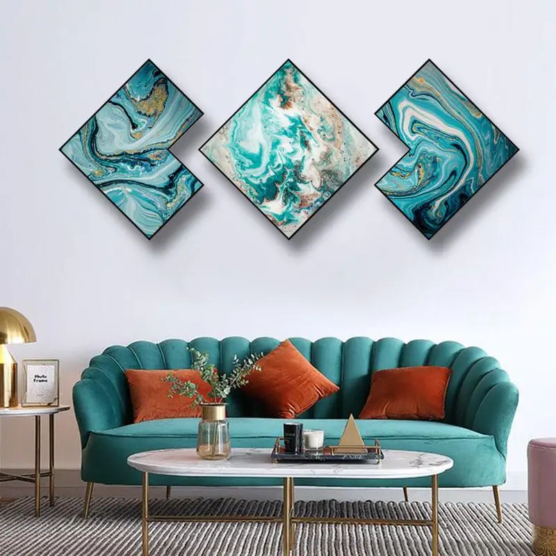 

Creative irregular 3pcs/set INS Abstract fleeting time living room background wall painting corridor Hotel decorative painting