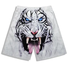 Новейшие Мужские Пляжные штаны быстросохнущие мужские шорты для плавания с головой тигра пляжные шорты с рисунком плюс размер шорты для серфинга M-4XL плавки