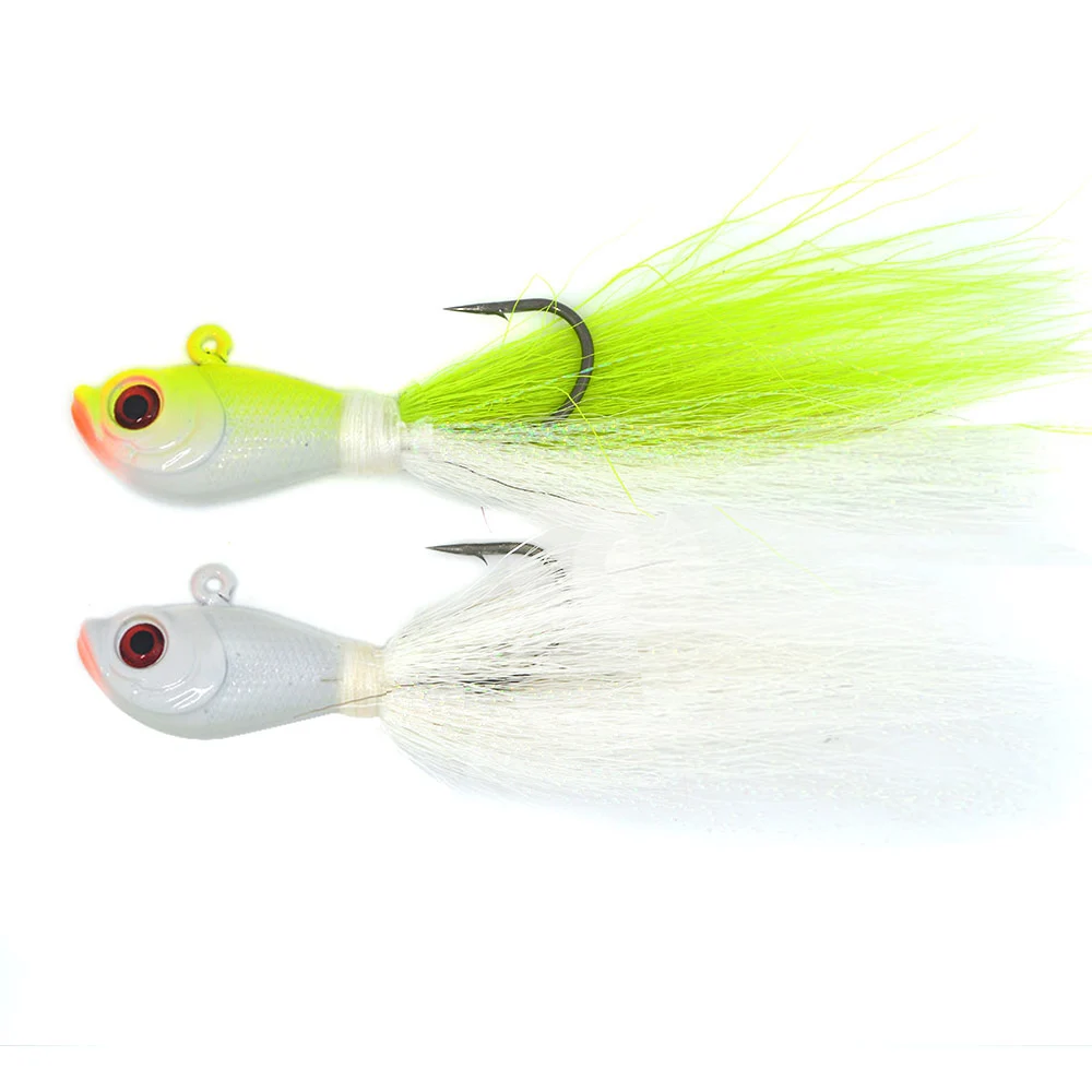8oz Saltwater Bucktail Super Large fishing Lead Head Bucktail Jig