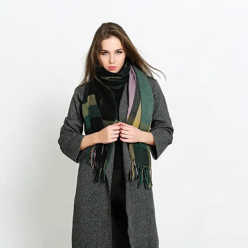 Fashion Blanket Scarf Women Luxury Brand Multi font b Tartan b font Foulard Winter Thick Bufandas