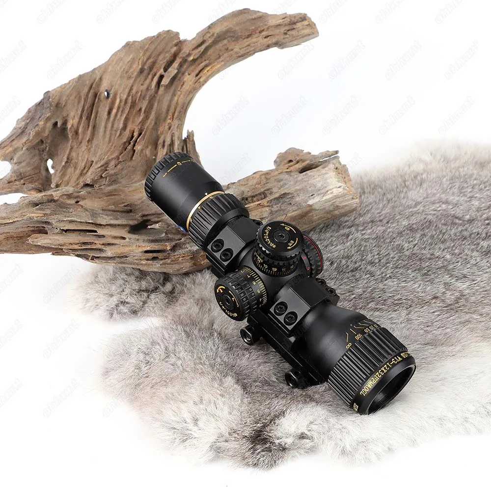 SNIPER VT 3-12X32 Hunting Compact Riflescope Tactical Rifle Scope Optical Glass Etched Reticle Red Green Illuminated with Rings (8)