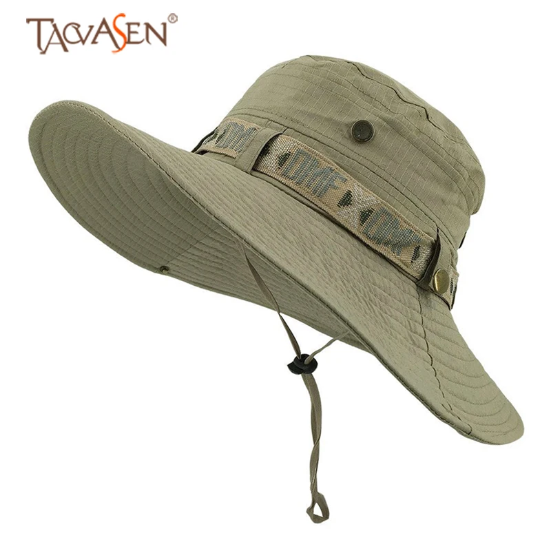 

TACVASEN Men Fishing Sun Boonie Hat Waterproof Sun Protection Camping Cap Hiking Summer Climbing Hunting Hat Outdoor Cap