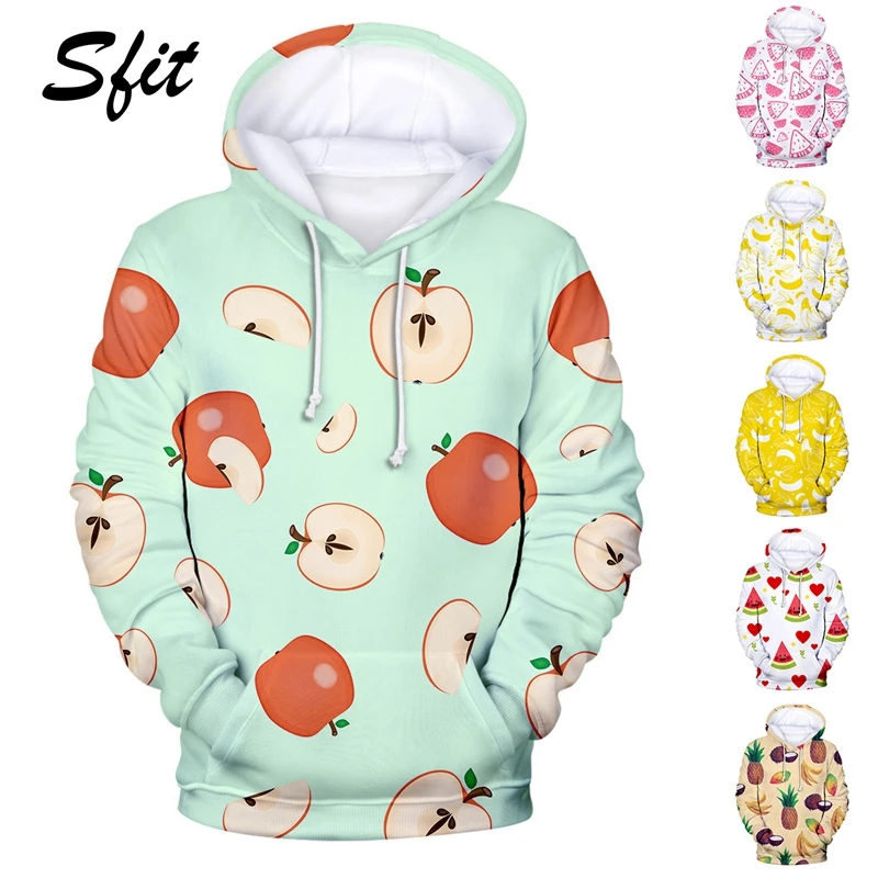 

Sfit Unisex 3D Printed Drawstring Hoodies Pullover Sweatshirts Big Pockets Sweatshirt Long-sleeved Winter Velvet Thickening Coat