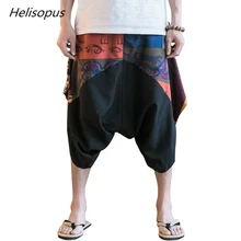 Helisopus летние новые мужские шорты в стиле хип-хоп хлопковые льняные летние джоггеры эластичные повседневные свободные широкие брюки на шнурке