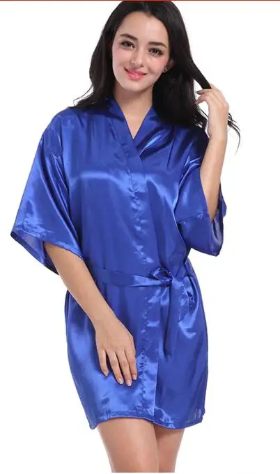 Wedding for "Mother of the Bride "Robe Bath Gown Ladies Sexy Mini Kimono Nightgown Satin Sleepwear Cosmetic Nightwear