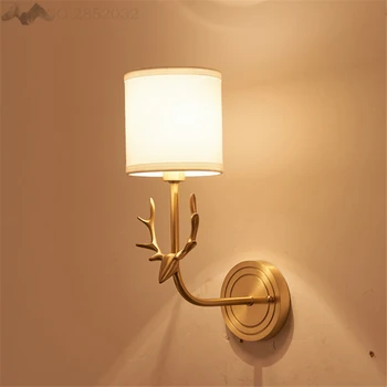 

Nordic Retro LED Wall Lights Antlers Copper Lamp Bedroom Living Room Wall Lamps Corridor Coffee Shop Decorative Light Fixtures