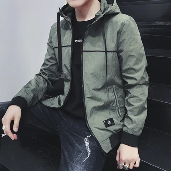 

Youth Casual Fashion MOOWNUC OuterWear Men Rib Sleeve Jackets Male Caps New Spring Autumn Coats Slim Fit MWC Student 2018 Zipper