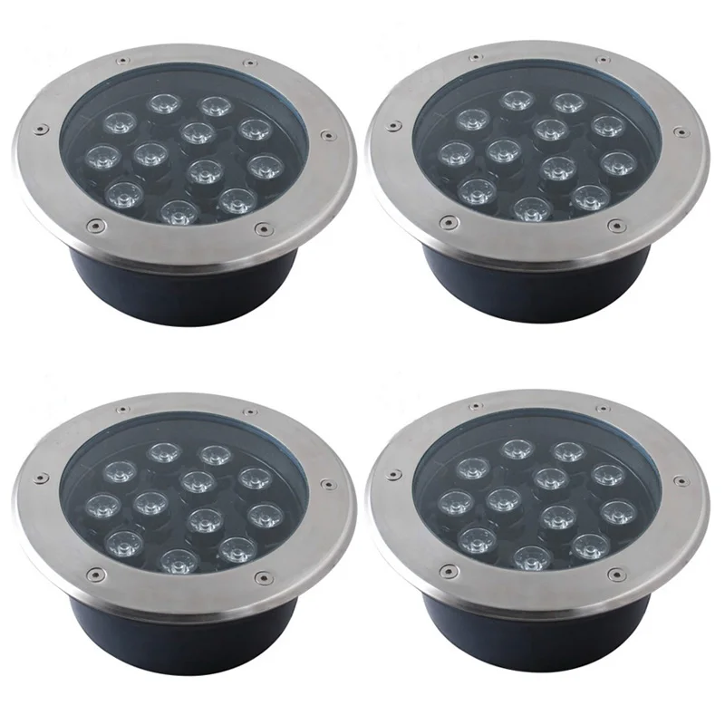 

4Pcs Outdoor 12W RGB LED Underground Lamp Fixture Buried Light 110~240V Waterproof IP65 Garden Lawn