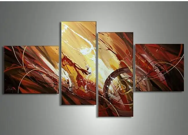 Free shipping handmade 4 piece abstract decorative oil painting on ...