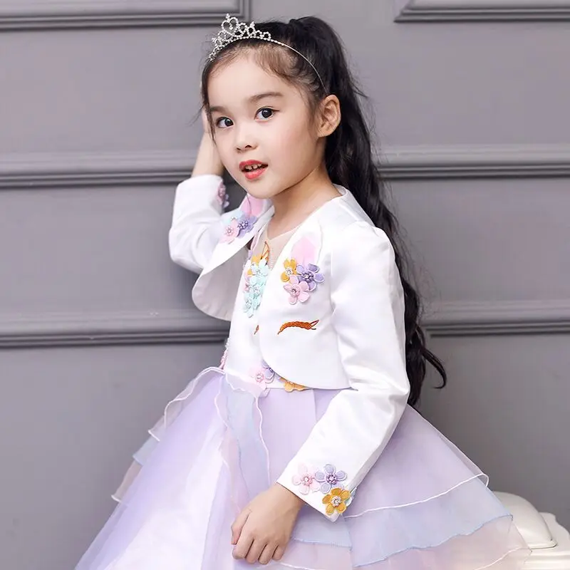 Sufer-fish-Drop-ship-Fashion-Girls-Bolero-Kids-Ivory-Unicorn-Pattern-Short-Jacket-Children-Wedding-Party (1)