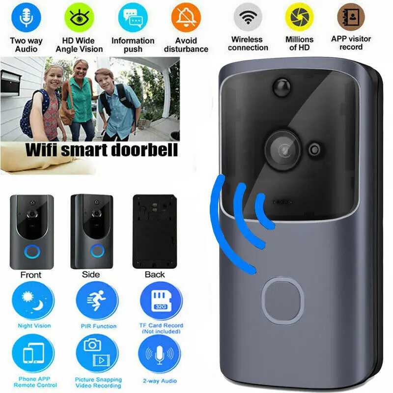 

For Access Control Kits 720P Smart WiFi Doorbell Wireless Video Camera Intercom