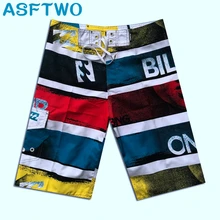 ASFTWO быстросохнущие пляжные шорты полосатые шорты для серфинга повседневные пляжные шорты Бермуды для мужчин 30-38