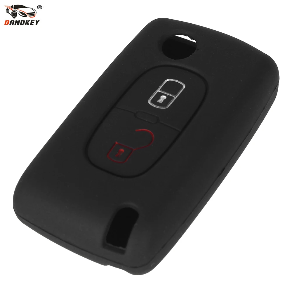 DANDKEY Silicone Car Key Cover for Peugeot 208 207 3008 308 RCZ 508 408 2008 407 307 206 2