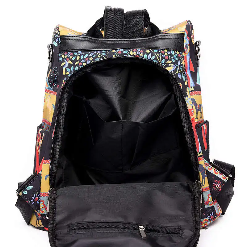 DIZHIGE бренд мультфильм водонепроницаемый Оксфорд женский Противоугонный Рюкзак Школьная Сумка высокого качества для женщин черные многофункциональные сумки
