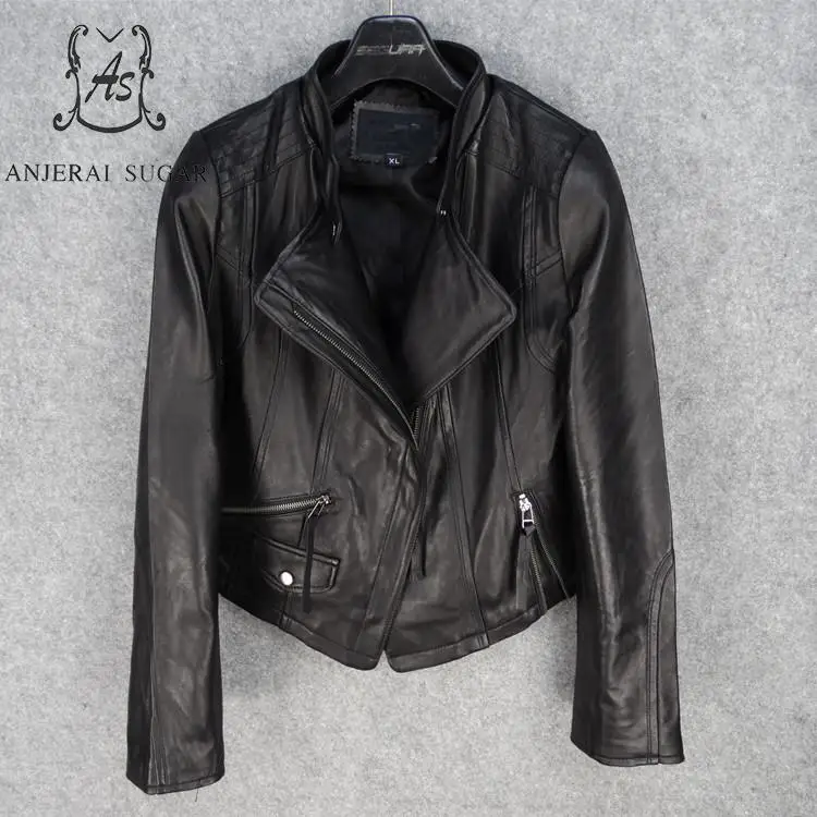 Plus Size sheepskin genuine Leather jacket women