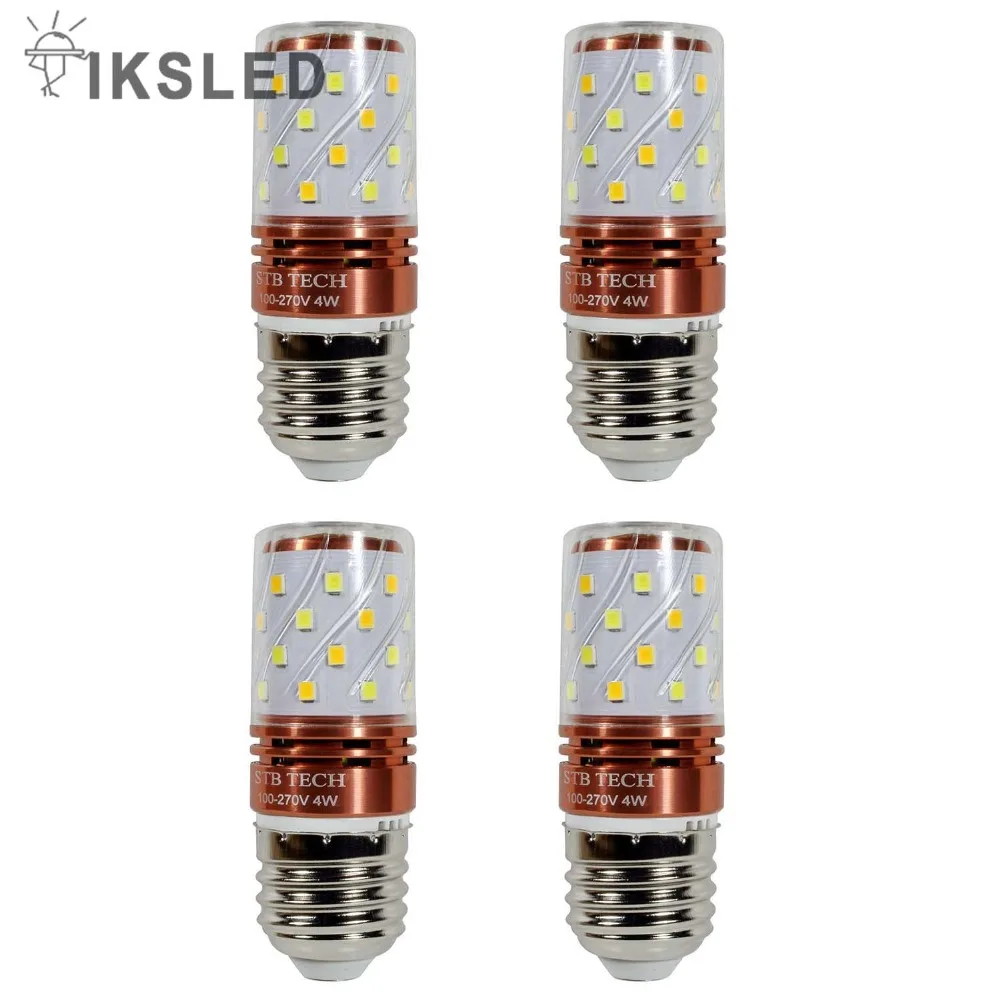 4PCS*4W E27 LED Bulb Dichromatic Lamp Corn Bulb 3 Color Dimming