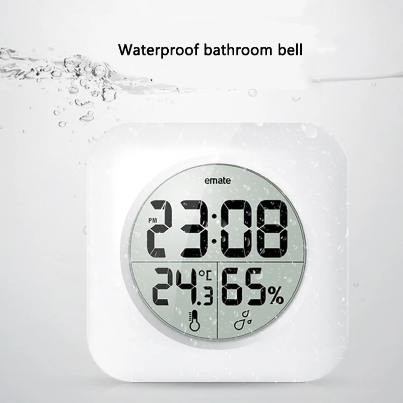 Wasserdichte Duschbad Sauguhr Badezimmerspiegel Wand Sauger Uhr Weiß