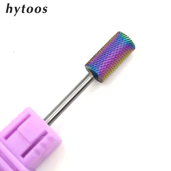 

HYTOOS Rainbow Barrel Tungsten Carbide Nail Drill Bit 3/32" Rotary Cutter Metal Bits For Manicure Drill Accessories
