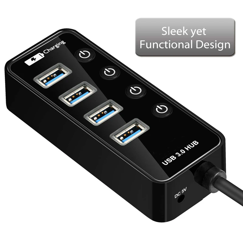 USB HUB 3 0 Portable 7Ports With EU US AU UK Power Plug Charging port USB 4