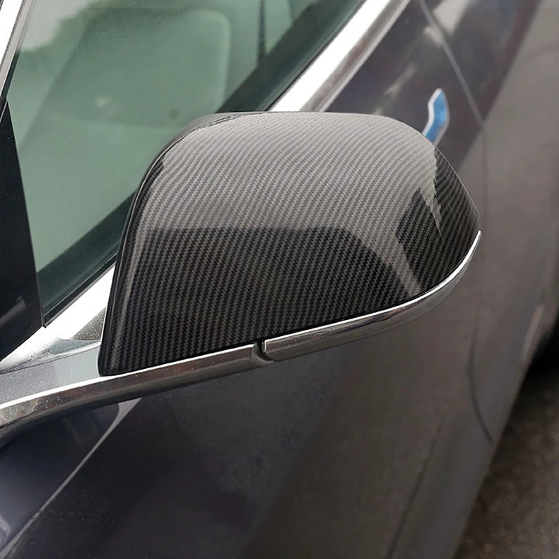 

ABS Car Accessories Exterior Rear View Mirror Cover Trim 2pcs For Tesla Model 3 2018 2019