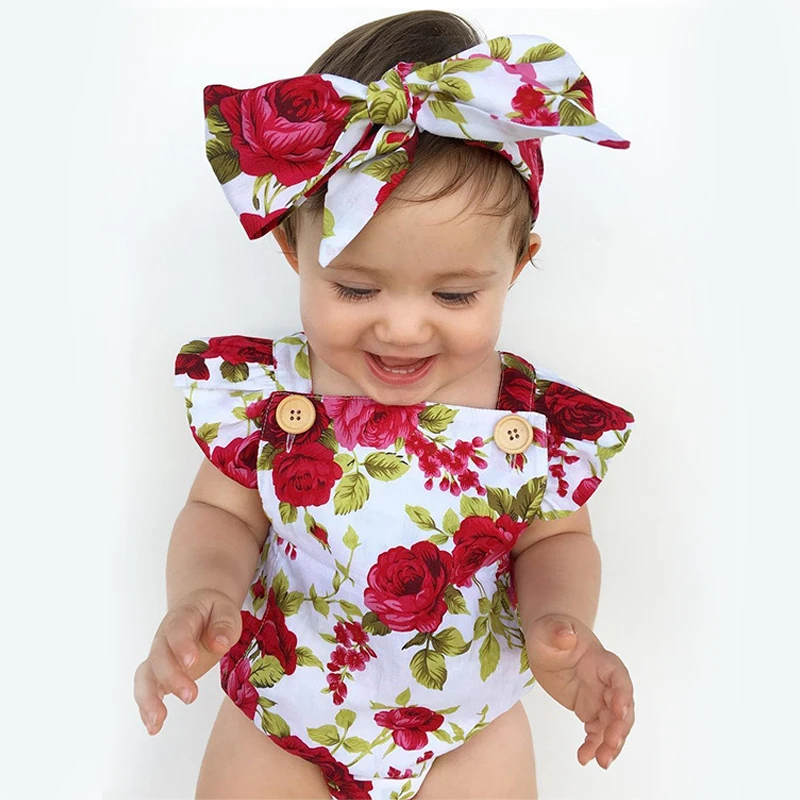 

2019 Cute Romper Baby New Born Baby Clothes Infant Jumpsuit Roupa Infantil Menina Recien Nacido Girls Romper Flora Bebe Costume