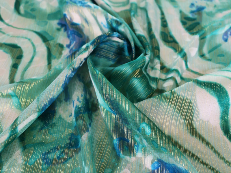 Золотая блестящая шелковая ткань для свадебного платья 3d парча шелковая Марля 100 см* 130 см