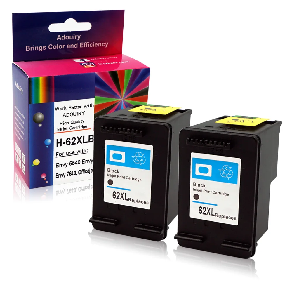 62XL Remanufactured Ink Cartridges Black High Yield for HP 62XL for HP