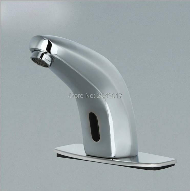 Chrome Polished Solid Brass Bathroom Baisn Sink Faucet Automatic Sensor Tap Kitchen Sense Mixer Deck Mounted ZR1005 | Обустройство