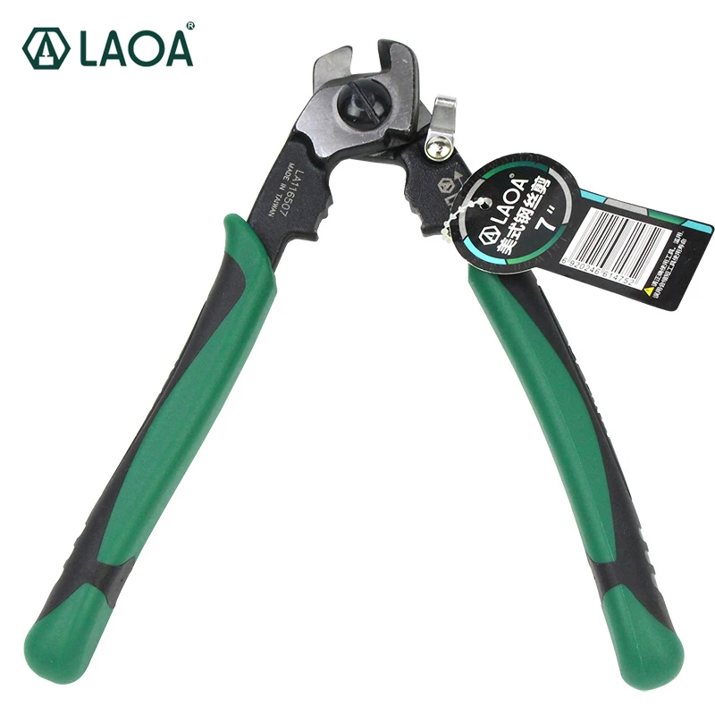 

LAOA 7 Inch Wire Rope Cut Scissors Wire Cutters Multifunction American Type CR-MO Aviqtion Linesman Snips LA116507