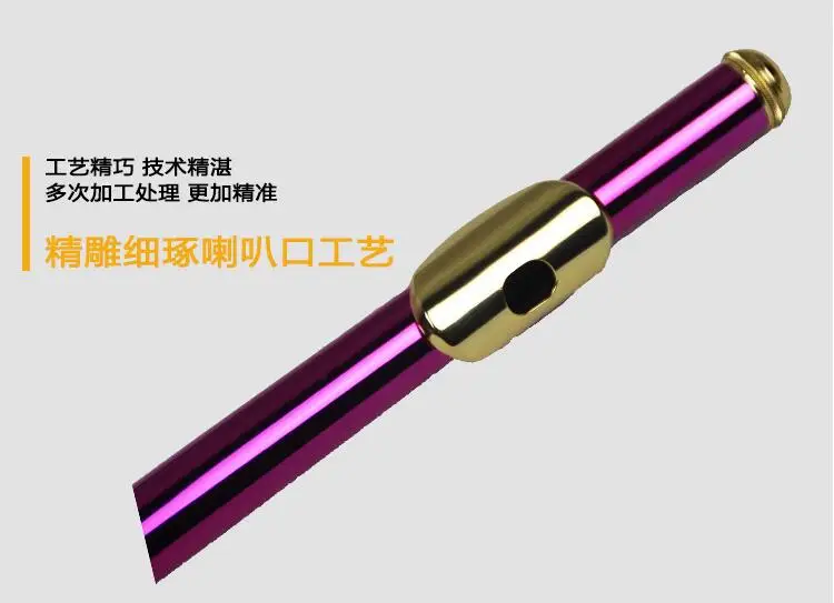 OVES FL-510R الأبيض النحاس الناي C لحن 16 مفتاح مغلقة الأرجواني الذهب ورنيش الناي انفصال الغربية آلات موسيقية مع حالة