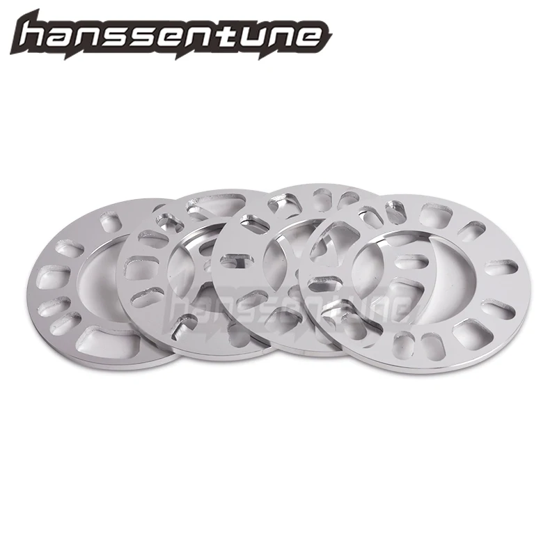 

HANSSENTUNE 2PCS Universal Wheel Spacer Adaptor Shims Plate Alloy Aluminum 4/5 Stud 5MM 4x100 4x108 4X114.35x100 5x112 5x114.3