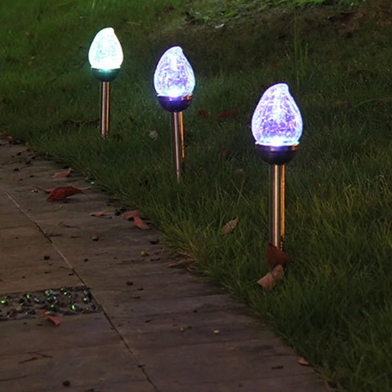 Светодиодный светильник на солнечных батареях, яркий светильник для улицы, Точечный светильник, садовый ландшафтный светильник, треснутый светильник для газона JA55