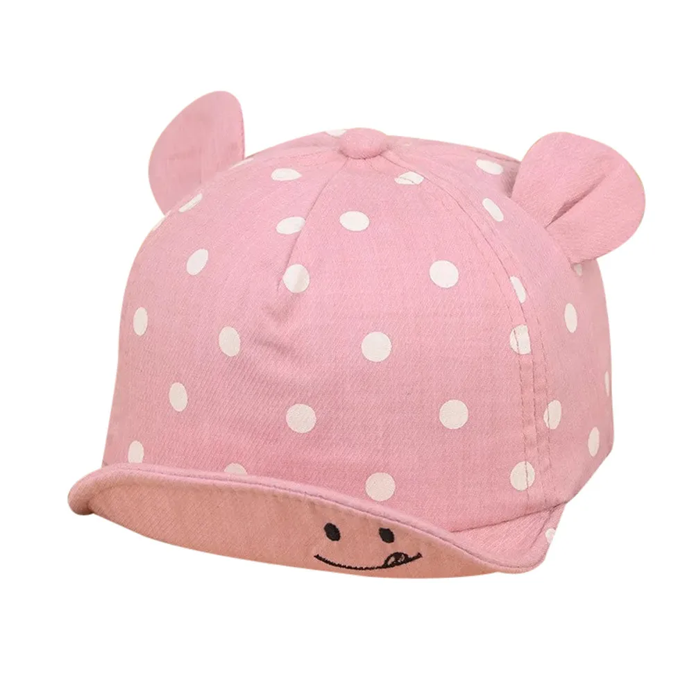 

New Soft Cute Infant Kids Bongrace Hat Peak Smiling Face Wave Point Baseball Cap Sunhat Comfortable Cap Sunhat