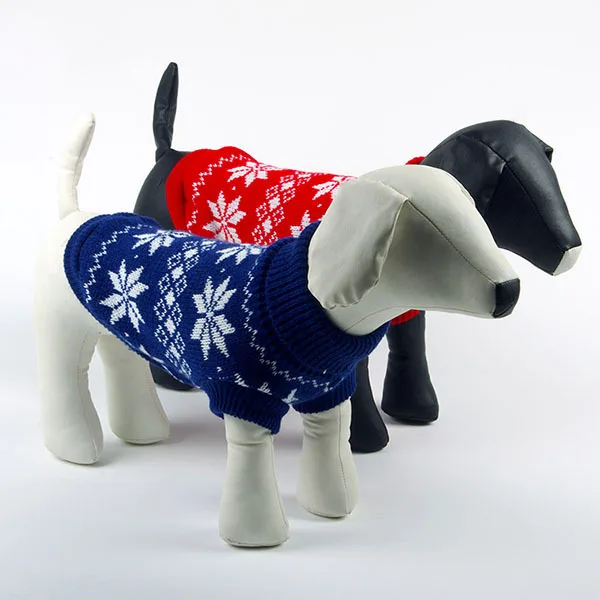 Товары для собак костюмы зимняя одежда для собак Pet свитер для кота одежда Снежинка вязаное пальто уютная 259qe