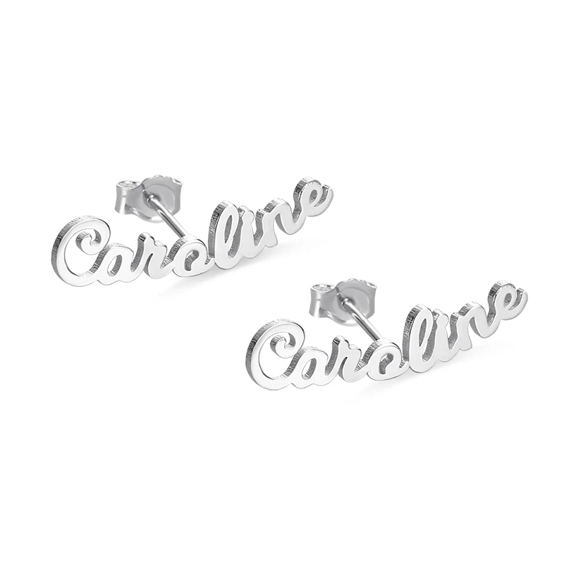 

AILIN Personalized Name Earrings 925 Sterling Silver Customized Name Earrings Jewelry For Birthday Gift