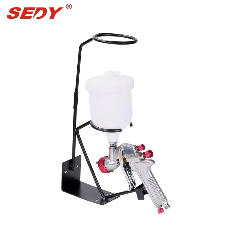

Spray Gun Gravity Feed HVLP PAINT SPRAY GUN 1.8mm Nozzle 600ml Pot + Stand Holder