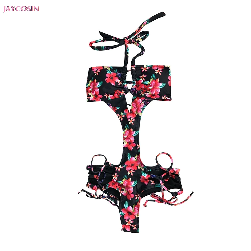 JAYCOSIN 2019 Instagram Купальники S XL женские стринги с V образным вырезом цельный принт