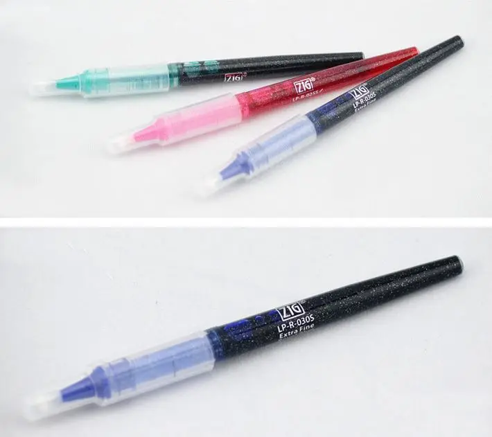 ZIG Cocoiro Lettering Pens Kuretake LP-R-030S Extra Fine Letter Calligraphy Pen Ink Refill Cartridge 12 Colors Japan lettering pens