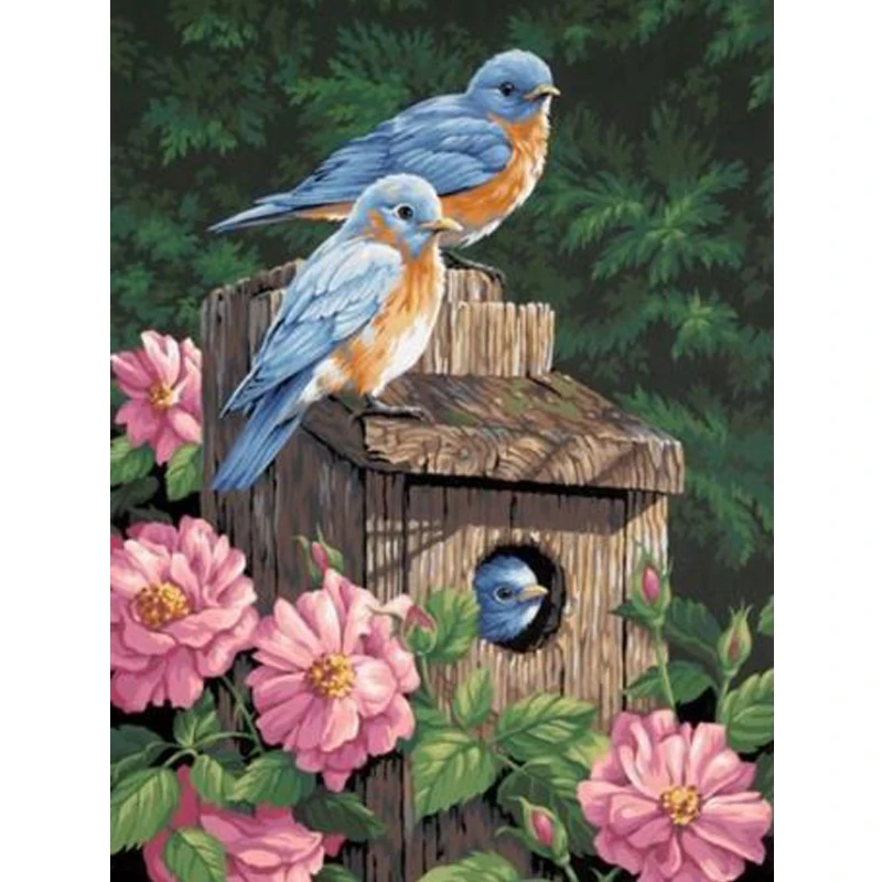 Lovely Birds Flowers 5d diy Diamond Painting Full Round Rhinestone