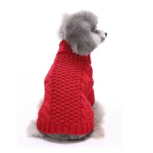Christmas Yellow Red Dog Sweater Sweet Autumn/winter Solid Small Dog Clothes for New Year’s Casual Daily Dog Sweaters