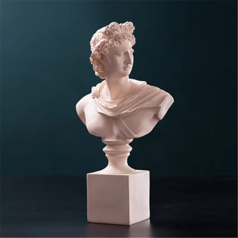 37 см греческая мифологическая статуи Давида, скульптура бюста Аполлона из смолы для украшения дома R936