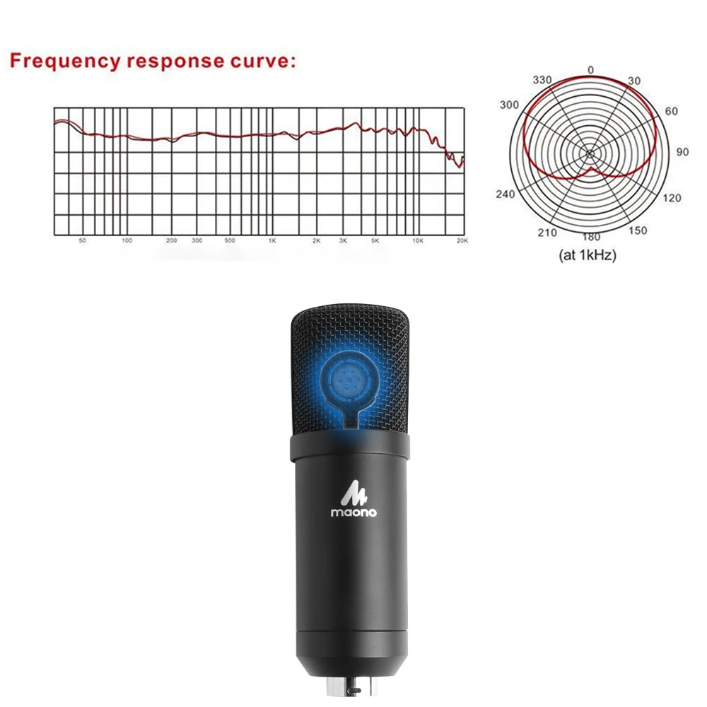US $45.99 MAONO Professional 35mm Microphone Kit Condenser Microphone For Computer Audio Studio Vocal Rrecording Karaoke Mic