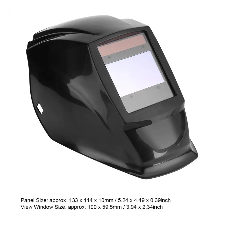 Black Large Window Auto Solar Energy Darkening Welding Shield Helmet