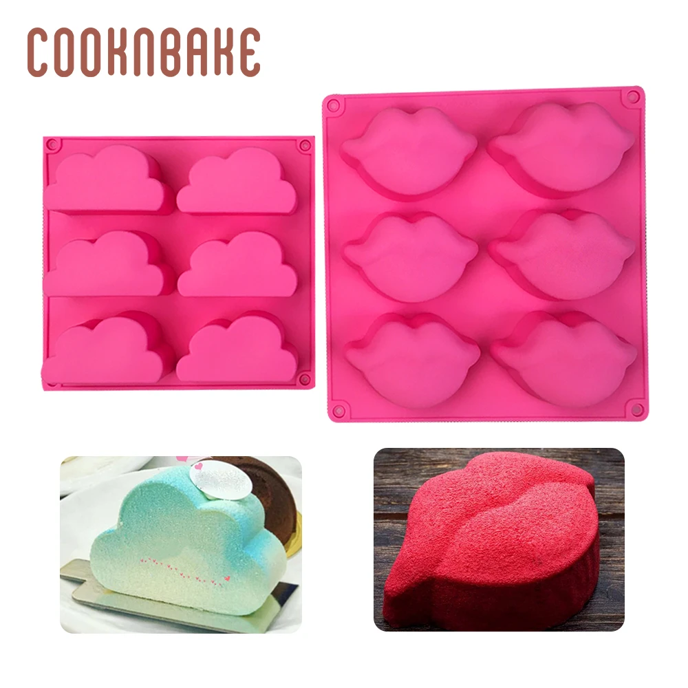 

COOKNBAKE cloud Silicone mold for pudding lip shape soap pastry baking form ice biscuit cake bakeware tool jello cupcake mould