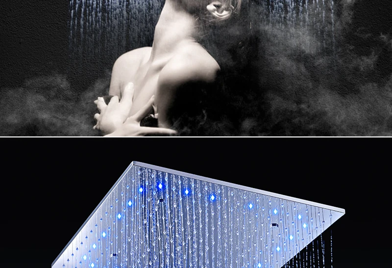 Luxury 20 Inches High Flow Stainless Steel Ceiling Shower Heads Thermostatic Mixer LED Shower Faucet (6)