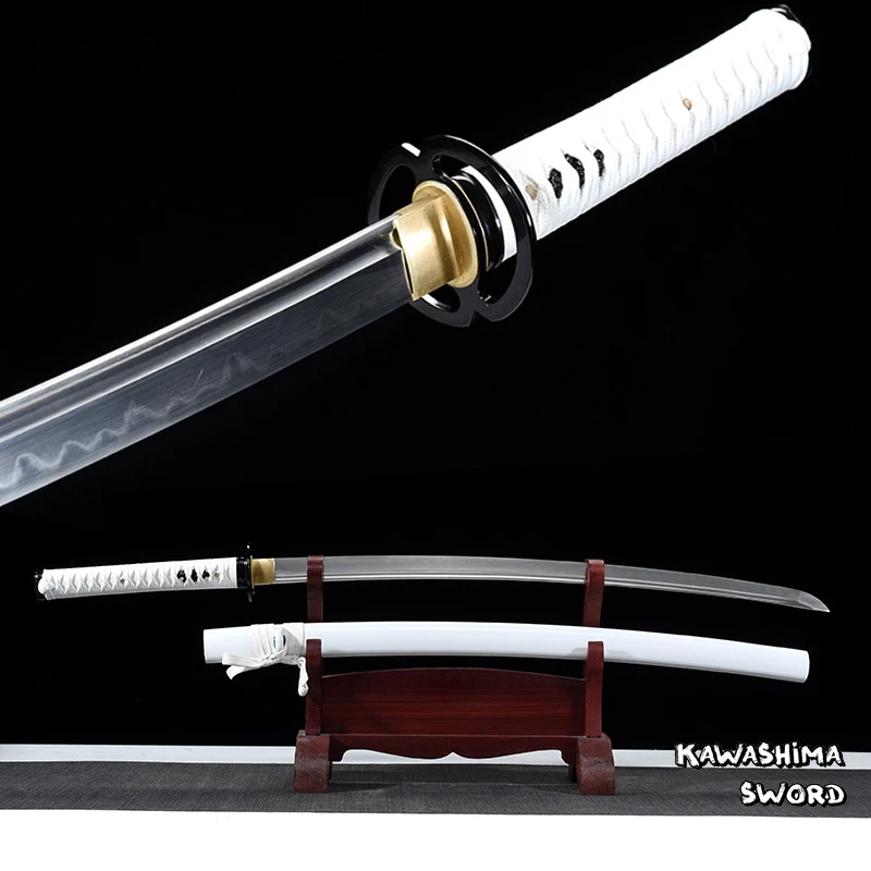 Real Katana T10 Steel Clay Tempered Handmade Samurai Sword Full Tang For Sale Ready For Cutting Bamboo New Arrival White Swords Aliexpress