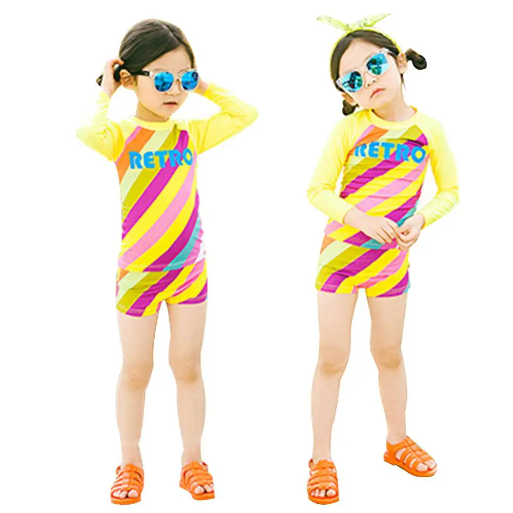 

Dragonpad Kids Girls Quick Dry Long Sleeve Top Shorts Muslim Sunscreen Swimwear Set Swimwear Kids Swim Suits teen swimsuit