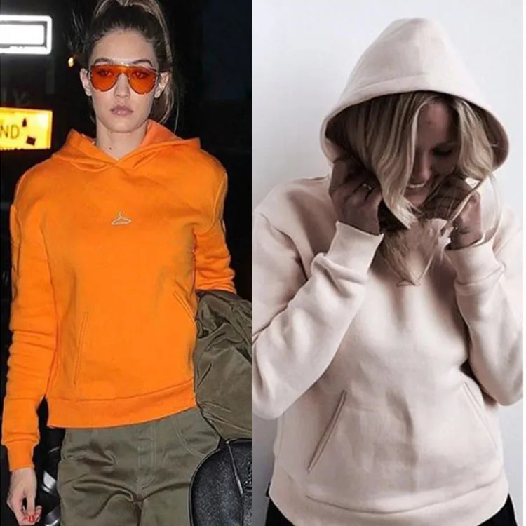 

2019 Autumn Winter New Super Star Orange Hanger with Hats Pullovers Clothes Sweatshirt Women Fashion Sweatshirts Women Clothing